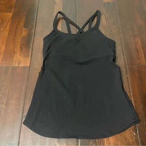 Lululemon Rally Your Heart Tank Black Strappy Mesh Women’s 6